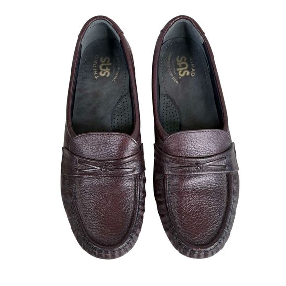 SAS Women’s Size 7 Loafers Brown Leather Comfort Moc Slip On Casual Shoes - Picture 1 of 8